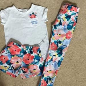 Girls Gymboree top/shorts/skinny jeans lot size 7